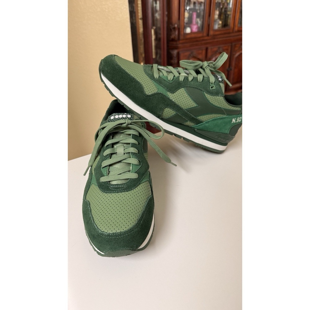 Diadora N.92 Premium Green Suede Leather Sneakers Men US 10.5 EU 44.5 Casual